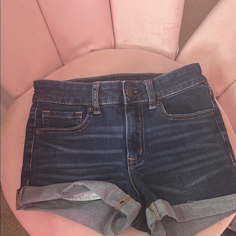 Aeropostale Blue Jean Shorts with Cuffed Hem